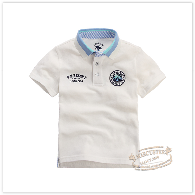 polortw新款全棉纯色短袖童装