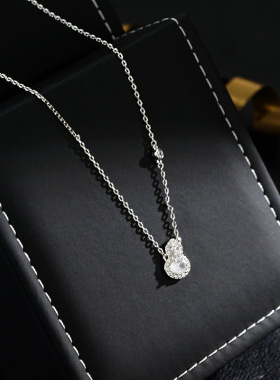 新款爆款莫桑石小钻锁骨项链女生