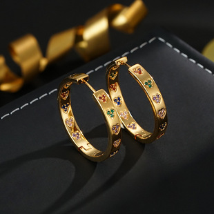 七彩个性耳环韩国蒙娜丽莎耳钉超闪女耳扣饰品气质耳饰轻奢