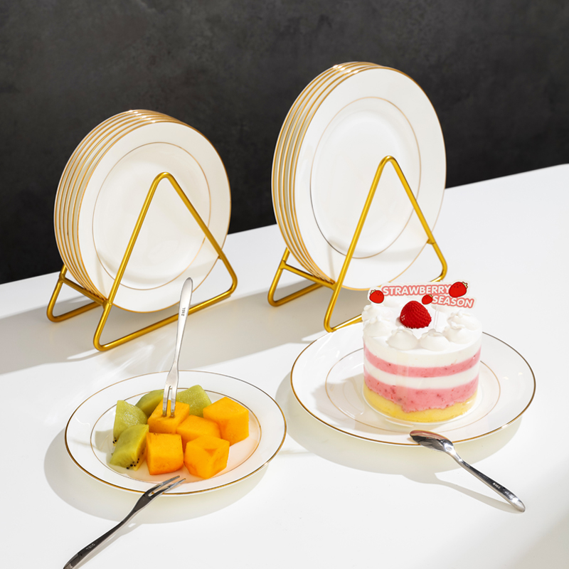 港林骨瓷金边吐骨碟套装一碟多用