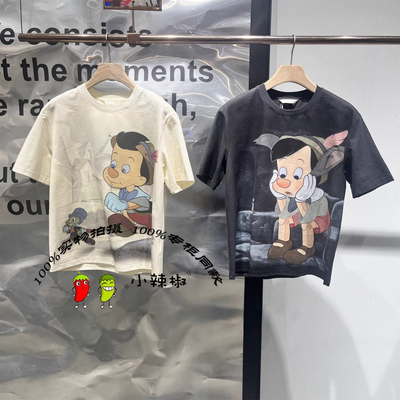 衣播商场同款2026春短款卡通印花短袖T恤BDT1YD1253皮诺曹的故事