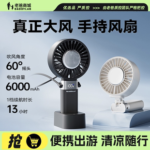 老爸评测向物手持桌面制冷小风扇大容量可摇头户外折叠挂脖充电