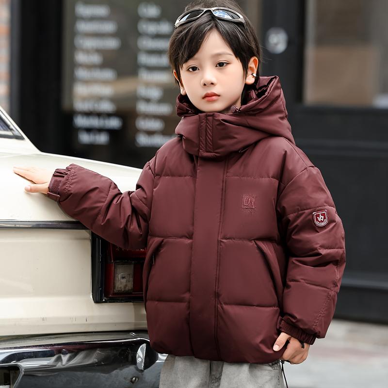 儿童羽绒服男童短款2025新款韩版白鸭绒加厚男孩帅气保暖冬季童装