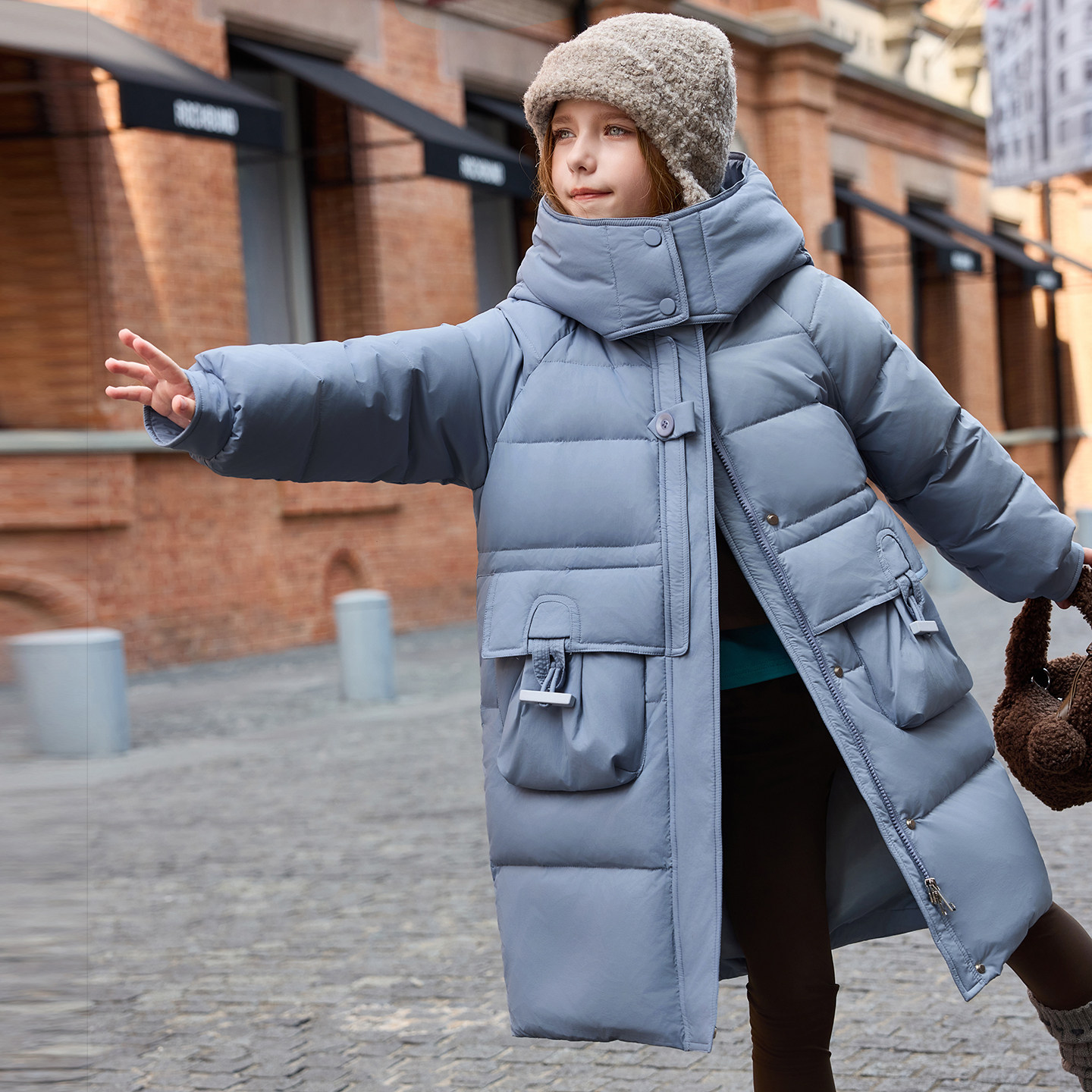 女童羽绒服中长款加厚韩版保暖白鸭绒2025新品收腰宽松洋气外套冬