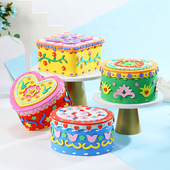 可爱收纳盒创意EVA益智力材料包儿童DIY手工制作立体粘贴画玩具