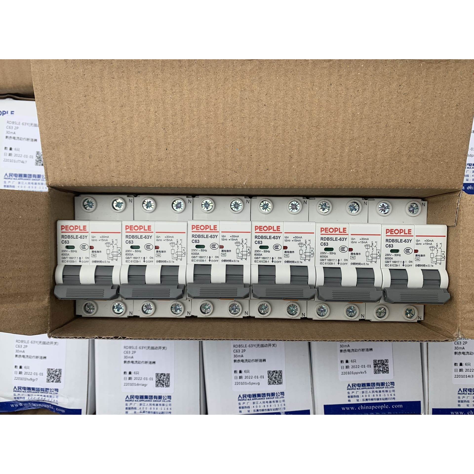 【议价】人民电器RDB5LE-63Y小型漏电断路器 一体式剩余电流动