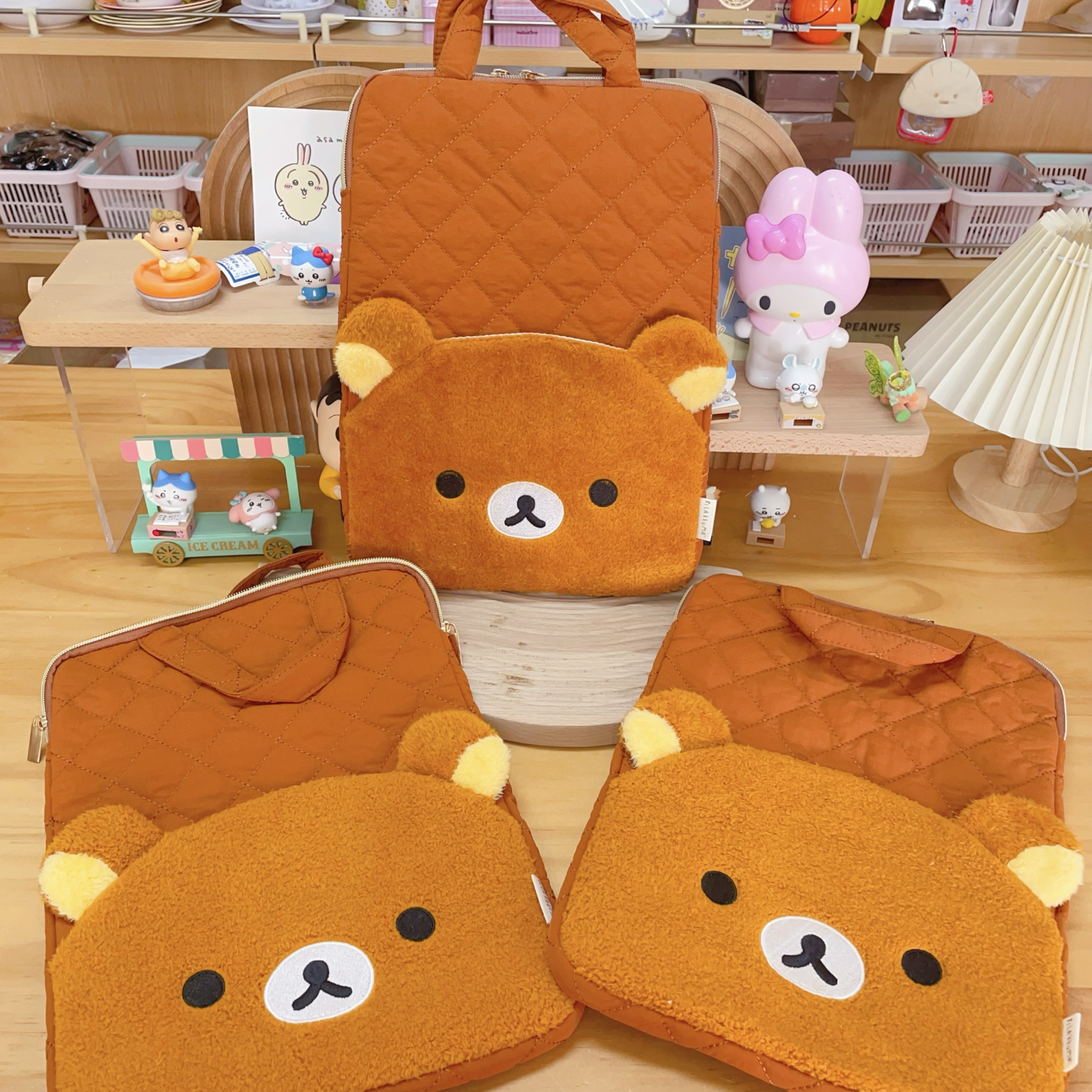 可爱卡通夹棉轻松熊ipad平板笔记本电脑包11/12寸内胆包手提袋