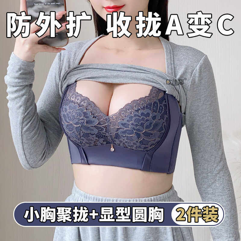 防外扩内衣女小胸聚拢显大收副乳调整型防下垂上托文胸罩2024年秋
