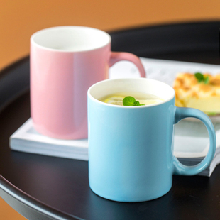 马克杯定制LOGO陶瓷杯子家用客厅彩色牛奶早餐水杯简约小清新创意