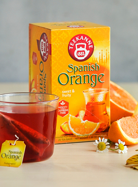 进口德国Teekanne恬康乐 西班牙橙子味水果茶包 袋泡花果茶叶组合