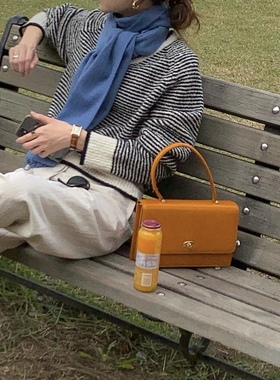 Lerobe美娜家羊毛v领条纹宽松针织毛衣