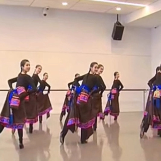 新款藏族舞蹈裙锅庄裙艺考生练习长裙上海戏剧学院组合藏族舞蹈服