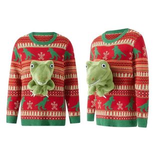 Christmas Dinosaur Sweater Ugly Unisex Knitted