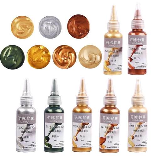 60ml Metallic Acrylic Paint Resin Pigments Gold Silver