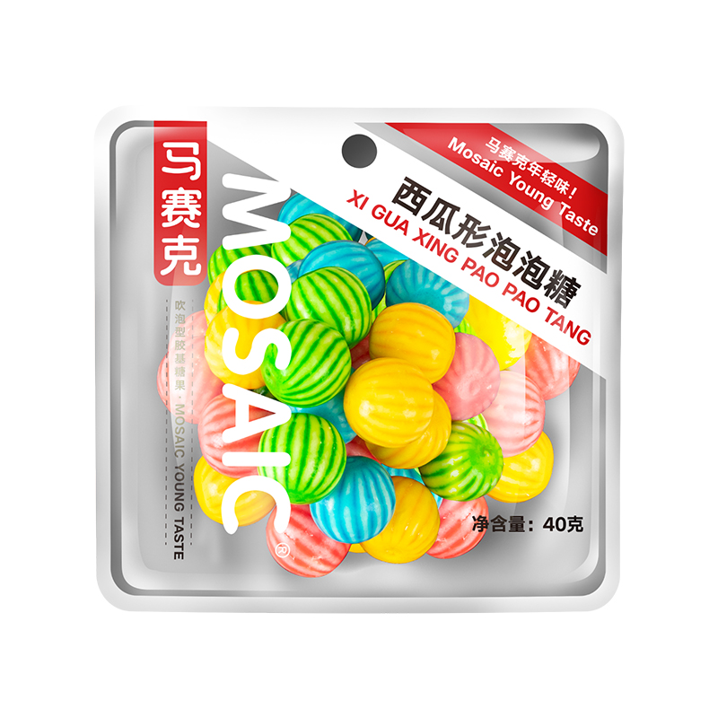 马赛克西瓜泡泡糖40g童年小卖部的小时候怀旧零食小礼物口香糖果