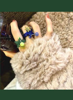 green新品五星活口可爱戒指