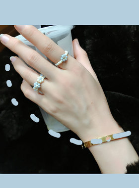 花朵戒指戒指绿森林日韩泫雅风女