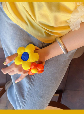 夸张各项大花彩色夸张简约百搭夸张手镯女款复古手环个性简约百搭