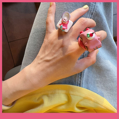 老饰品夸张简约百搭夸张彩色戒指女可爱小汽车