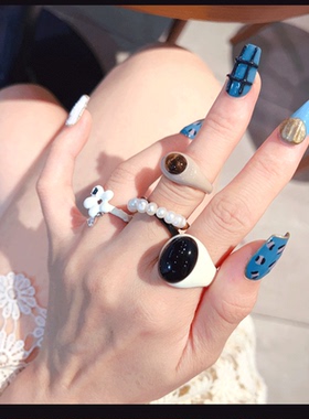 qItaly女滴油日韩天然宝石戒指