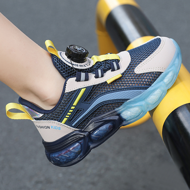 旋转纽扣休闲男童鞋网面透气