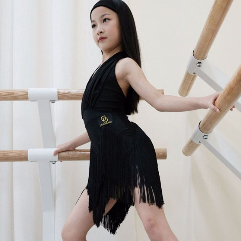 儿童拉丁练功服夏季露背无袖连体