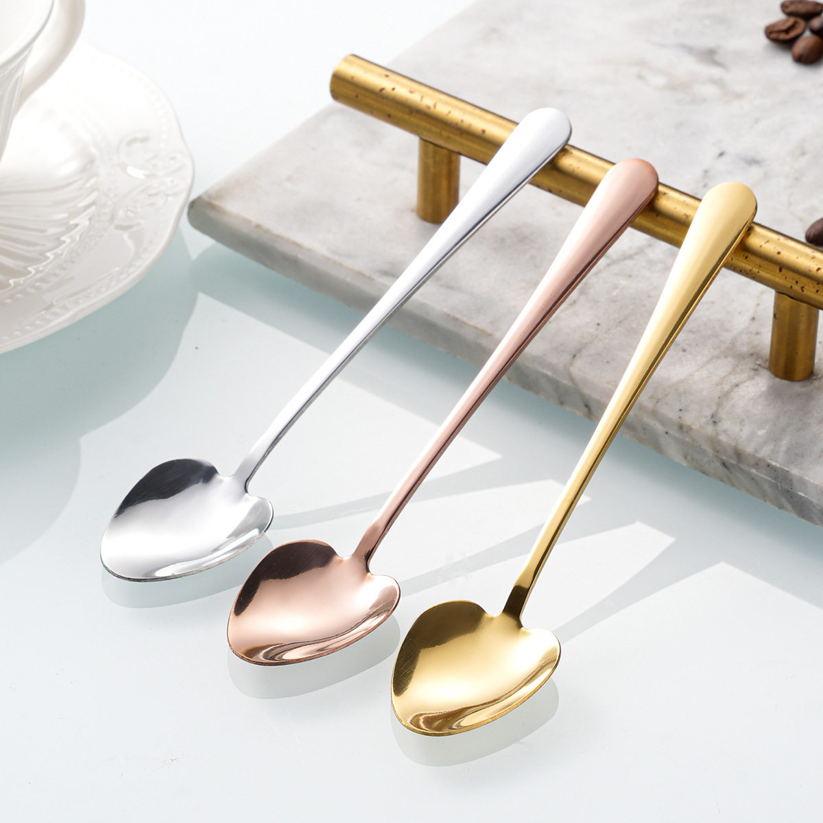 爱心勺不锈钢小勺子创意心形甜品勺咖啡搅拌勺燕窝勺蜂蜜礼品勺子,餐饮具,调羹/饭勺,淘宝优惠券,粉丝福利购,淘宝优惠卷