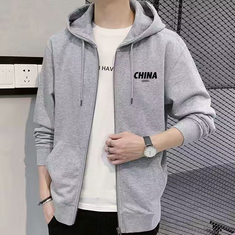 秋季薄款拉链夹克外套男士大码中卫衣