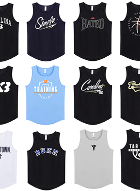 美式投篮训练服篮球背心男速干T宽松无袖3x3运动健身跑步ncaa球衣