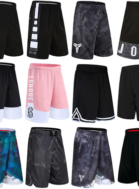 篮球裤男美式宽松过膝五分沙滩速干跑步健身训练中裤运动短裤女夏