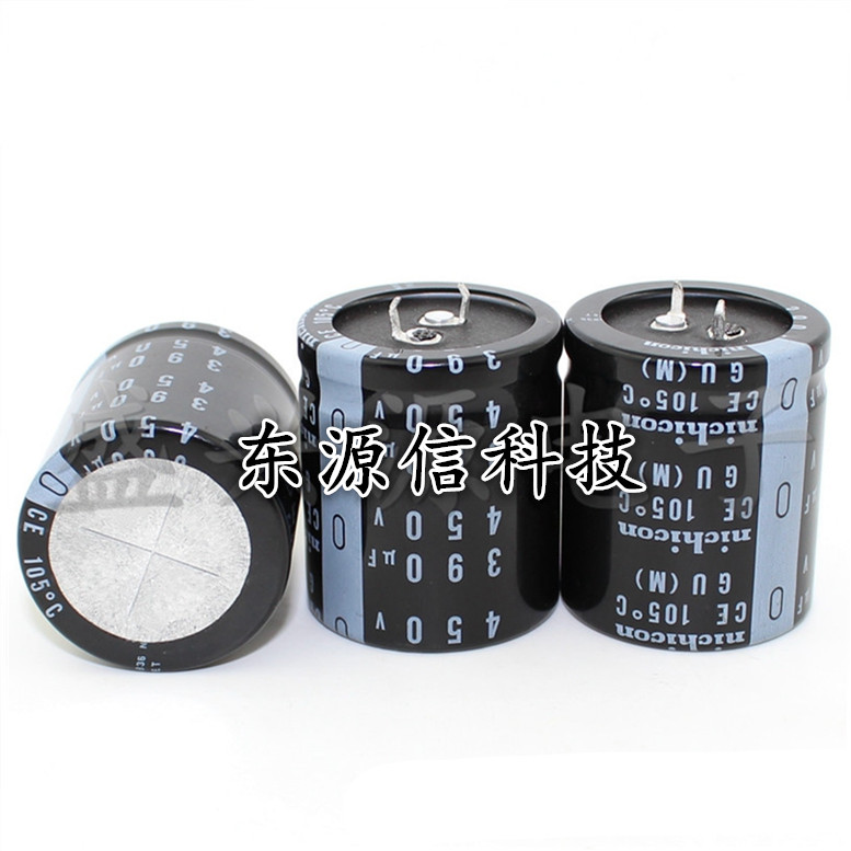 450v390uf 450v 原装尼康 黑壳铝电解电容 LGU系列 规格：35*40