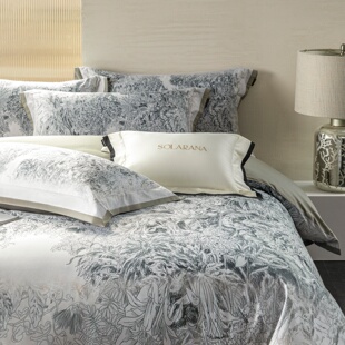 通用 风印花四件套海岛棉贡缎亲肤床品套件四季 LOOPS LOVE高档美式