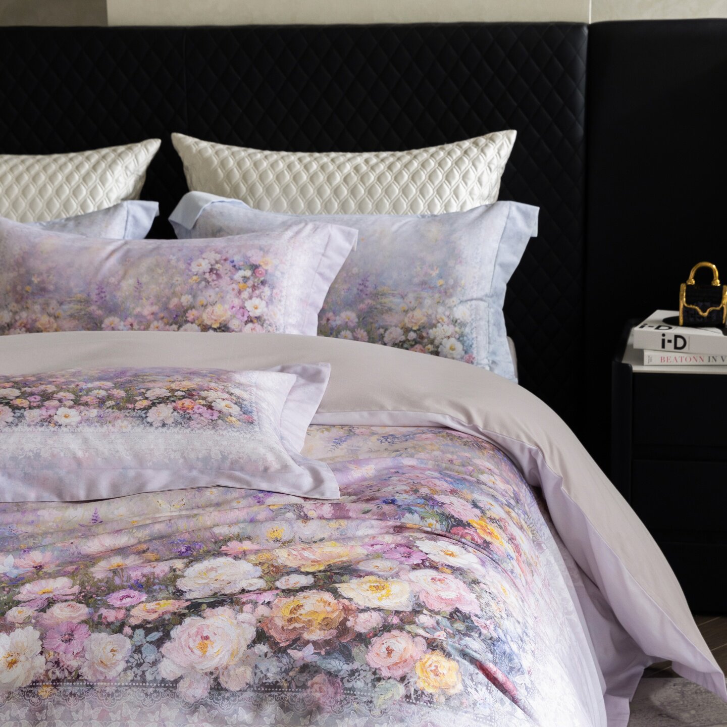 轻奢高级感全棉磨毛四件套120支长绒棉高支高密数码印花床上用品