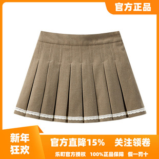 【商场同款】乐町花边装饰百褶裙冬新款学院风针织短裙C1GEE4287