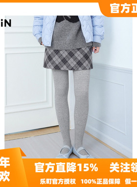 【商场同款】乐町简约斜格A字裙冬季新款学院风A字裙C2GEE4372