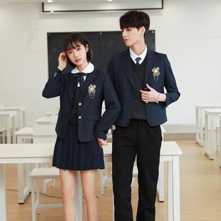 韩版秋冬季中学生班服西装学院风套装初中生西服四件套校服