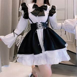 黑白粉女仆装cos可爱女佣女装大佬lolita连衣裙洛丽塔cosplay服装