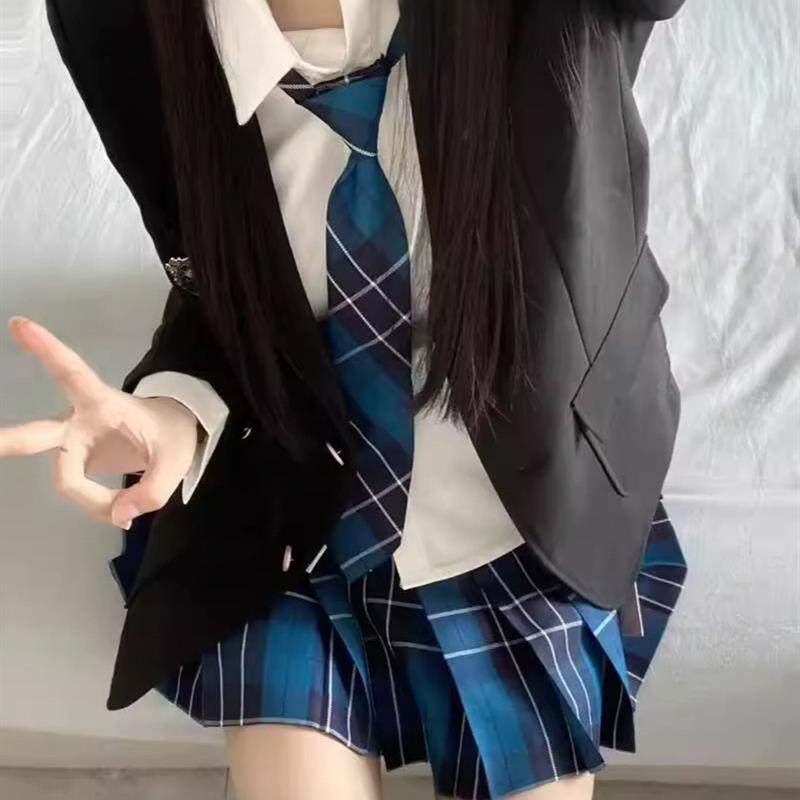 jk制服西服套装女正版原创DK秋冬学院风班服校供两粒扣西装外套