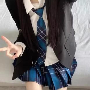 jk制服西服套装女正版原创DK秋冬学院风班服校供两粒扣西装外套