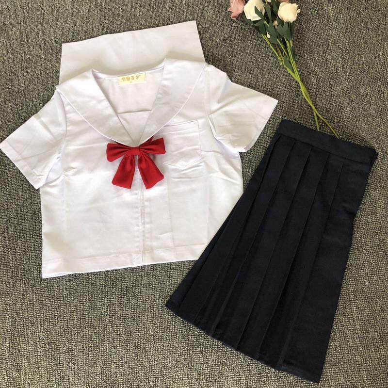 日系jk制服白无本班服校服水手服女软妹基础款短袖百褶裙套装cos
