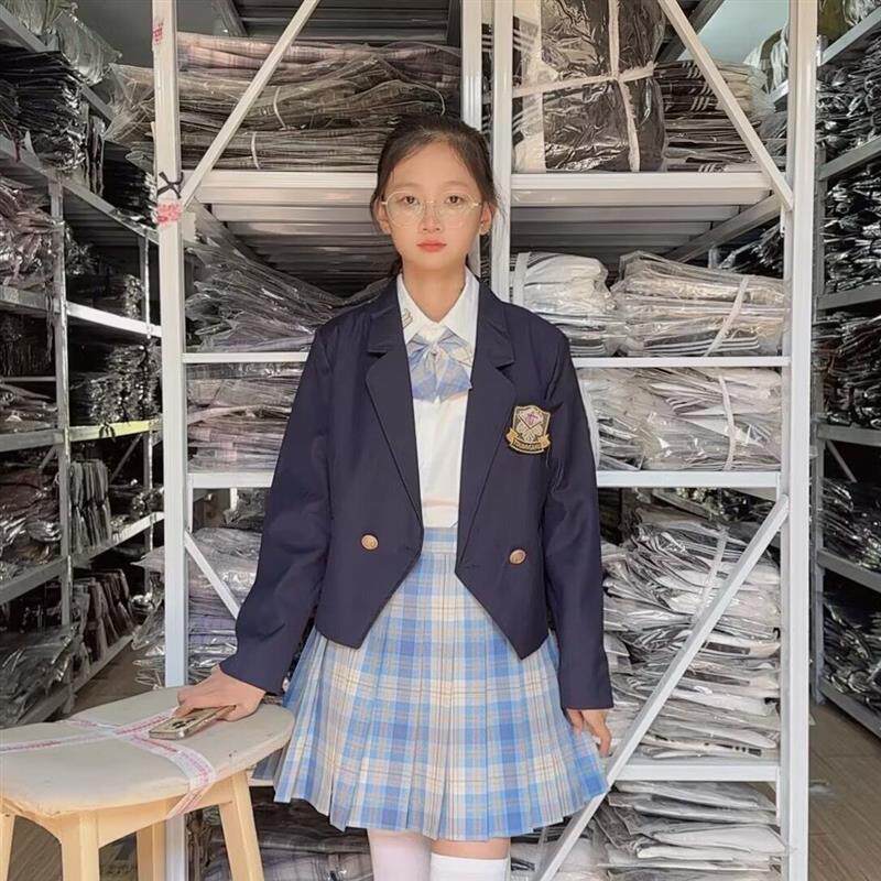 JK风西装制服女学院风一粒扣灰色黑色绀西服外套日系校供感三粒扣