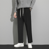 垂坠感男女款 长裤 宽松西裤 休闲裤 西装 裤 子潮流百搭直筒显瘦九分裤