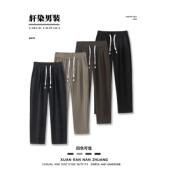 加绒休闲裤 男士 斜纹垂坠感直筒抽绳裤 2026秋冬新款 子保暖垂感长裤