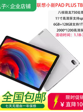 联想小新pad plus TB-J607F安卓平板电脑11寸2K屏骁龙750学习游戏