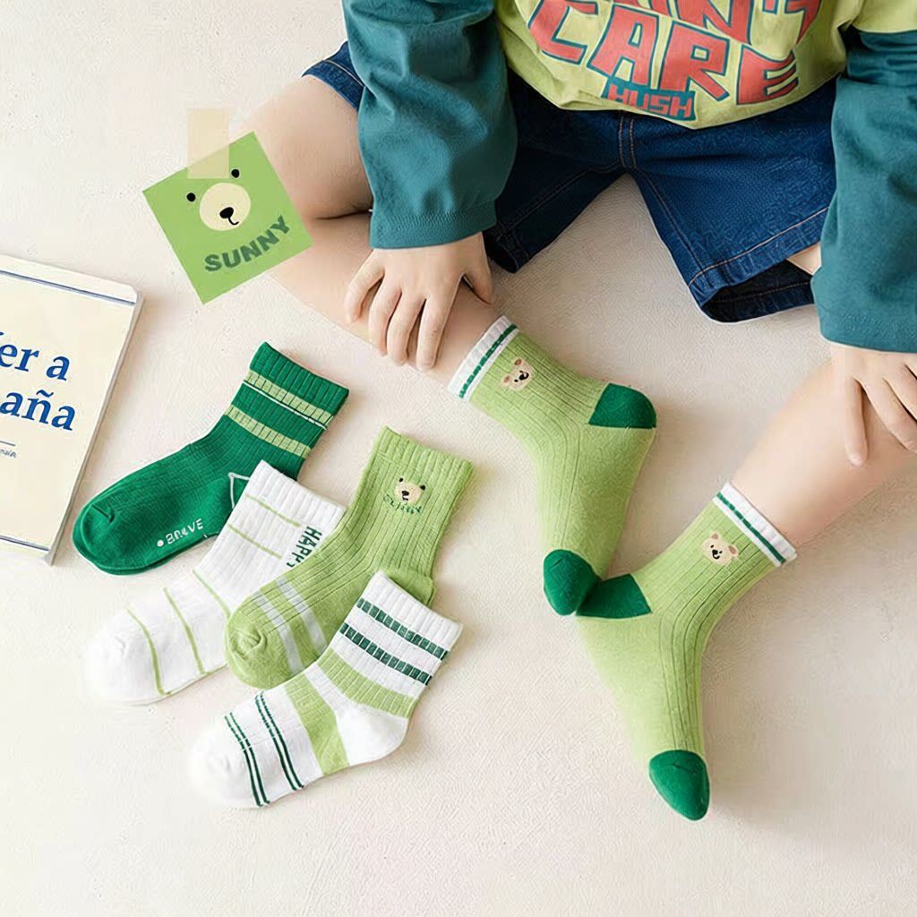 2026春夏男女童袜子卡通中筒袜儿童袜子学生中大童棉袜短袜船袜