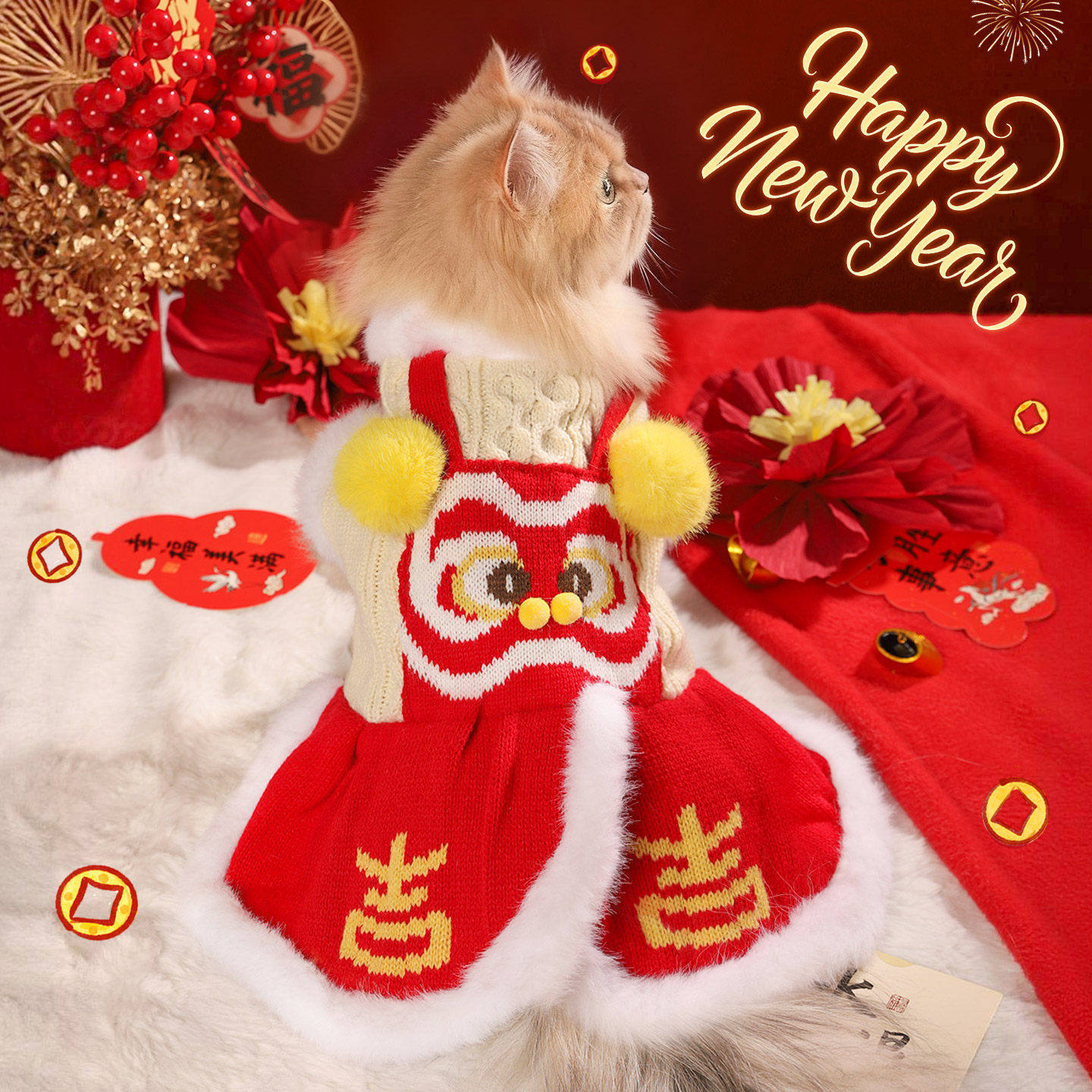 猫咪衣服新年冬装防掉毛小猫冬天布偶德文猫过年喜庆宠物狗狗毛衣,宠物/宠物食品及用品,狗宠物服装/雨衣,淘宝优惠券,粉丝福利购,淘宝优惠卷