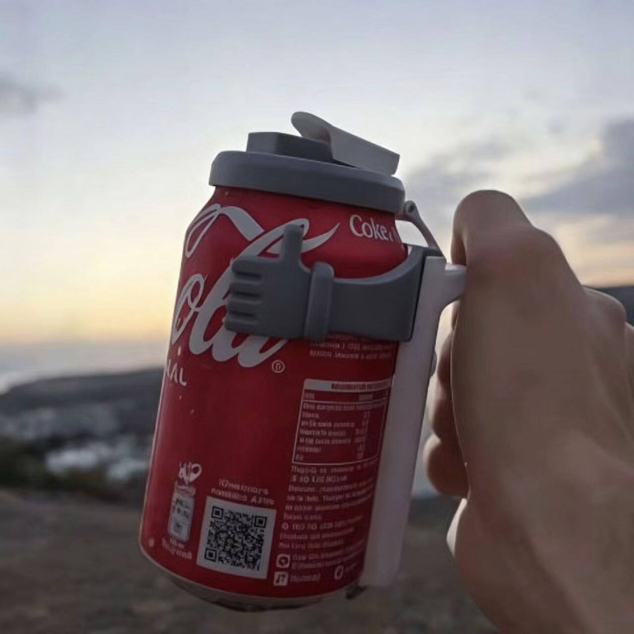 易拉罐杯手支架防溢式饮料盖子带