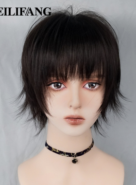 黑色假发男短发韩版帅气全头套万用cos日常系基佬dk少年正太整顶