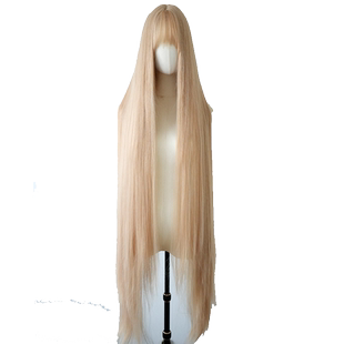 超长白金色假发女全头套lolita一米长万用cos洛丽塔130cm整顶浅色