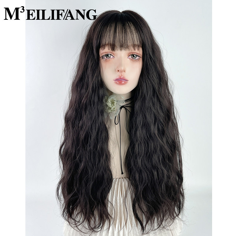 羊毛卷假发女全头套港风长卷发法式芭比卷黑色蛋蛋卷洛丽塔lolita